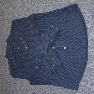 American Eagle Men's Button-down Shirt Blue Size L